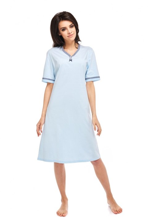 Koszulka nocna Koszula Nocna Model Anna 216 Sky Blue - Betina Koszulka nocna Koszula Nocna Model Anna 216 Sky Blue - Betina