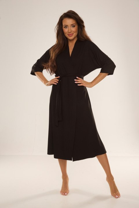 Szlafrok Damski Model Visa 942 Black - De Lafense Szlafrok Damski Model Visa 942 Black - De Lafense