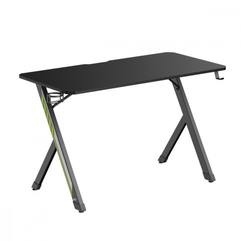 Biurko gamingowe NanoRS 120x60x75cm RS101 z uchwytem na słuchawki i kubek Czarne