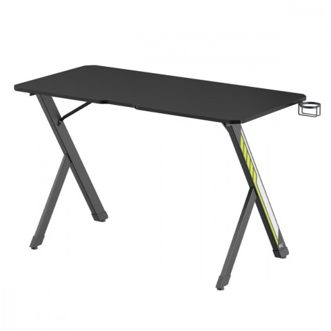 Biurko gamingowe NanoRS 120x60x75cm RS101 z uchwytem na słuchawki i kubek Czarne