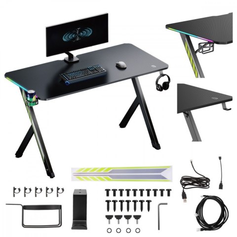 Biurko gamingowe NanoRS 120x60cm LED RS102