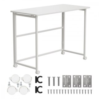 Biurko, stolik z kółkami MC-1250W 100x50 cm blat, max 50kg Białe