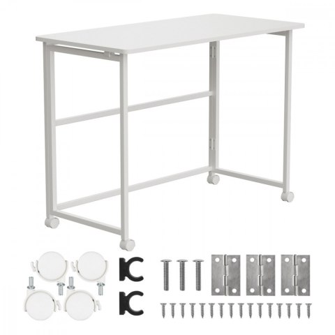 Biurko, stolik z kółkami MC-1250W 100x50 cm blat, max 50kg Białe