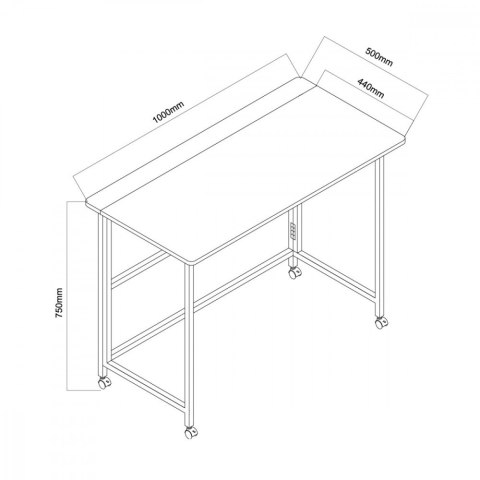 Biurko, stolik z kółkami MC-1250W 100x50 cm blat, max 50kg Białe