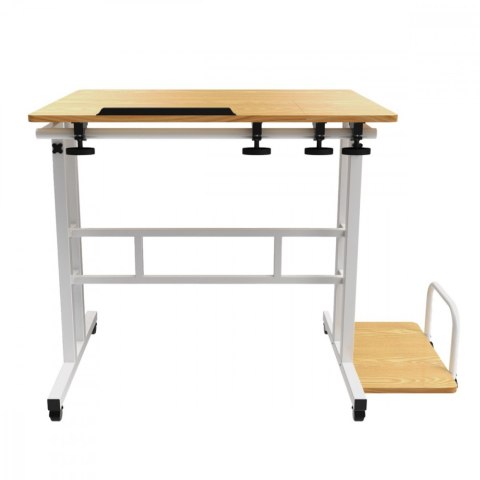 Mobilne biurko regulowane MC-124 W regulacja wysokości 67-115cm, max 50kg, blat 80x60 cm