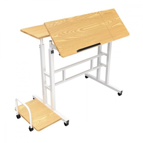 Mobilne biurko regulowane MC-124 W regulacja wysokości 67-115cm, max 50kg, blat 80x60 cm