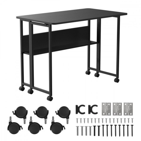 Składane biurko stolik MC-126 B blat 100x58 cm, max 50kg Czarne