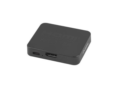 Splitter video HDMI- 2x HDMI 4K + port USB-C czarny