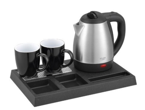 Czajnik hotelowy 1.2l inox&tacka powitalna AD1354