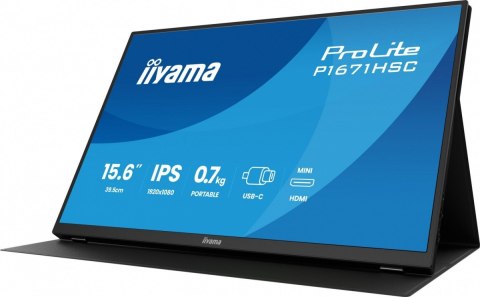 Monitor 15.6 cala P1671HSC-B1 IPS,FHD,miniHDMI,2xUSBC,250cd,8ms,2x1W, 0,7kg