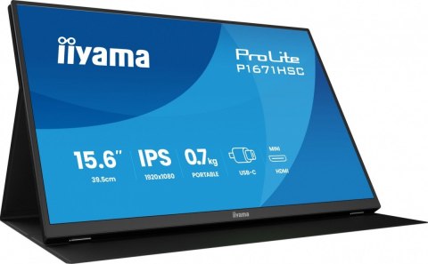 Monitor 15.6 cala P1671HSC-B1 IPS,FHD,miniHDMI,2xUSBC,250cd,8ms,2x1W, 0,7kg