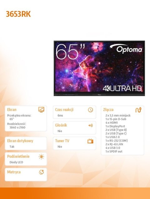 Monitor interaktywny 65 cali IFPD 3653RK H1F0H06BW101