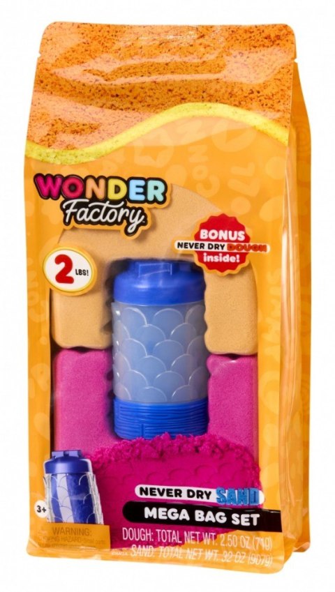 Piasek kinetyczny Wonder Factory Never Dry Sand Bag, Pomarańczowy, czerwony