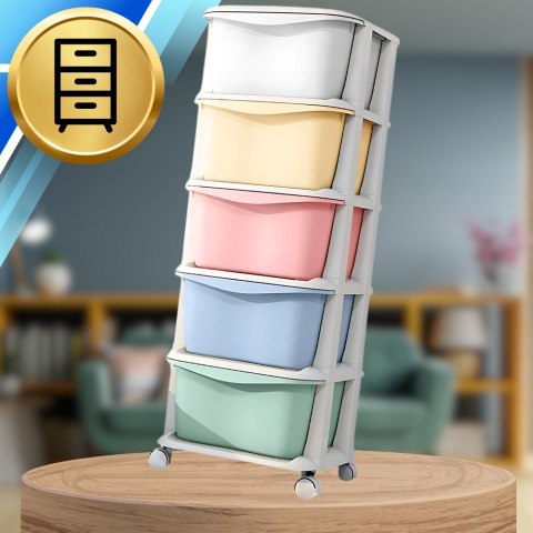 REGAŁ SZAFKA NA ZABAWKI DOKUMENTY UBRANIA POJEMNIK PLASTIKOWY NA KÓŁKACH