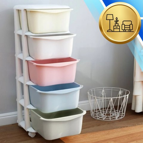 REGAŁ SZAFKA NA ZABAWKI DOKUMENTY UBRANIA POJEMNIK PLASTIKOWY NA KÓŁKACH