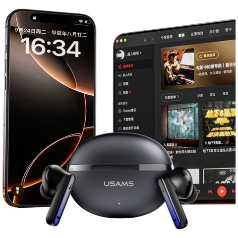 Słuchawki bluetooth TWS E02 ANC+ENC czarne