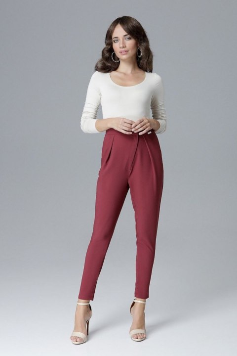 Spodnie Damskie Model L018 Bordo - Lenitif Spodnie Damskie Model L018 Bordo - Lenitif