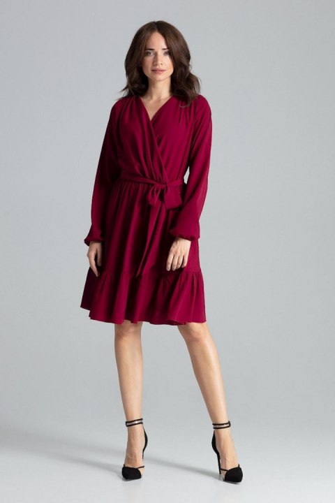 Sukienka Model L053 Bordo - Lenitif Sukienka Model L053 Bordo - Lenitif