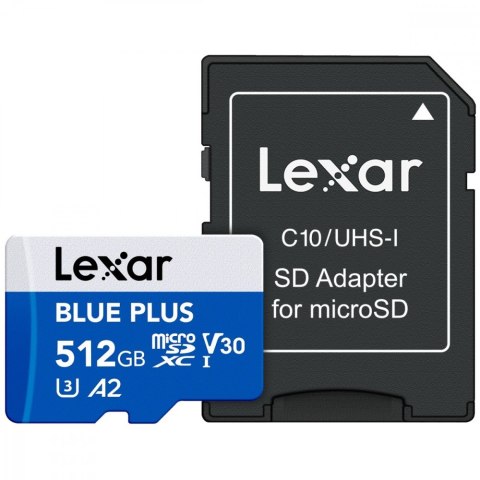Karta pamięci microSD 512GB C10 A2 U3 V30 170MB/s Blue Plus