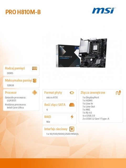 Płyta główna PRO H810M-B S1851 2DDR5 mATX