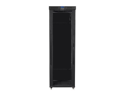 Szafa stojąca Rack 19 cali 47U 800x1200mm, drzwi szklane LCD (FLAT PACK) czarna