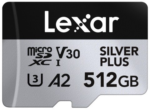 Karta pamięci microSD 512GB C10 A2 U3 V30 205/150MB/s Silver Plus