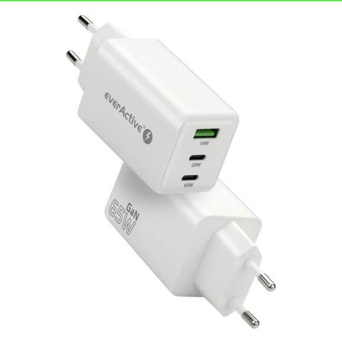 Ładowarka sieciowa GAN QC 4+ 65W 1XUSB 2XUSB-C biała SC-655Q