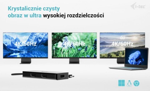 Stacja dokująca USB-C Triple 4K HDMI Video Adapter Power Delivery 100W