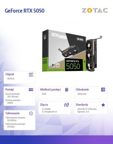Karta graficzna GeForce RTX 5050 LP 8GB GDDR6 128bit 2DP/HDMI