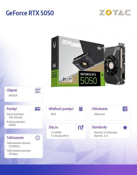 Karta graficzna GeForce RTX 5050 SOLO 8GB GDDR6 128bit 3DP/HDMI