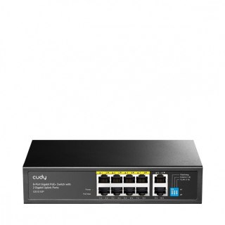Przełącznik GS1010P 8-Port Gigabit PoE+ Switch, 2 Gigabit Uplink Ports 120W