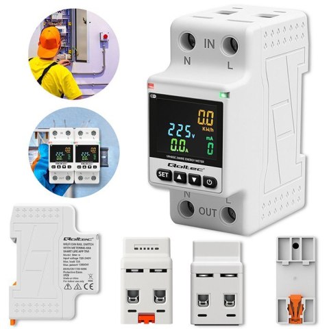 Jednofazowy elektroniczny licznik | miernik zużycia energii | DIN35 | zdalne sterowanie | historia pomiaru | WiFi | TUYA | Smart