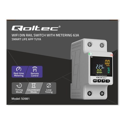 Jednofazowy elektroniczny licznik | miernik zużycia energii | DIN35 | zdalne sterowanie | historia pomiaru | WiFi | TUYA | Smart