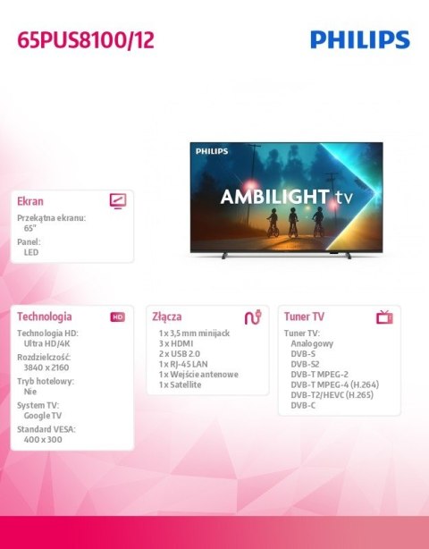 Telewizor LED 65 cali 65PUS8100/12