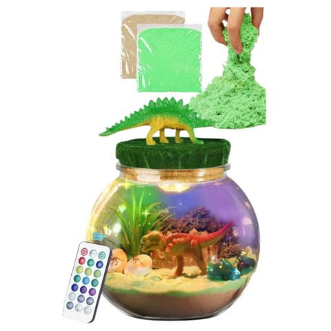 Zestaw Kreatywny Terrarium Dla Dinozaurów DIY Lampka LED Pilot