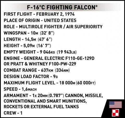 Klocki F-16C Fighting Falcon 463 klocków