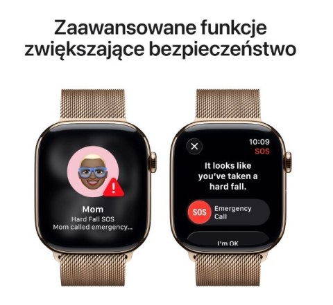 Watch Series 11 GPS + Cellular, koperta 42 mm z tytanu w kolorze złotym, bransoleta mediolańska w kolorze złotym