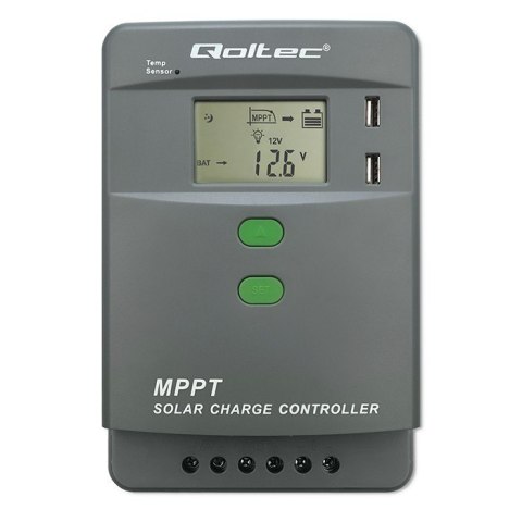 Solarny regulator ładowania MPPT z czujnikiem temperatury 40A | 12V/24V | LCD | 2xUSB | Bluetooth | APP | GEL | LiFePO4