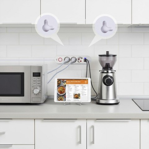 Listwa zasilająca MCE394 W 3 gniazda 3xUSB, 110-240V AC 50/60, 2.1A max 2500W, biała