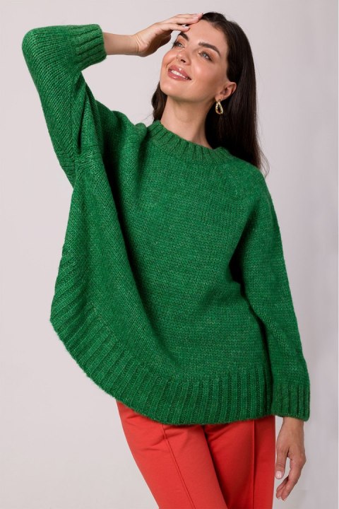 Sweter Damski Model BK105 Szmaragd - BE Knit Sweter Damski Model BK105 Szmaragd - BE Knit