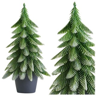 Choinka Ozdobna Dekoracyjna Sztuczna W Doniczce Srebrne Wykończenie 32 x 12 cm