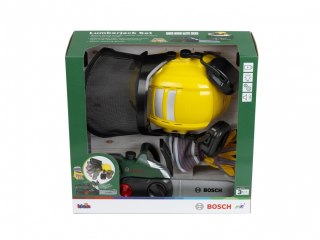 Zestaw drwala z piłą, przyłbicą i rękawicami