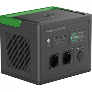 Stacja zasilania PPS500-GR Schneider OffGrid Portable Power Station 500, 517Wh Lithium-ion, 2 Schuko, Sinewave