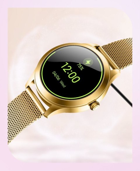 Smartwatch Gravity Biało Złoty 2 Paski GT25-2 PRO