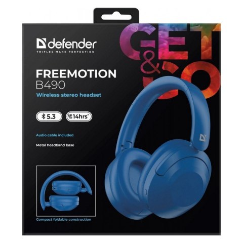 Słuchawki bezprzewodowe nauszne FREEMOTION B490 Niebieskie