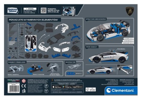 Naukowa Zabawa Klocki Laboratorium Mechaniki Lamborghini Huracan STO Język Polski Clementoni 50917