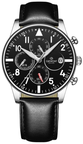 Zegarek Męski Giewont Chronograph Sapphire Czarno Srebrny GW5630-A2