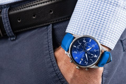 Zegarek Męski Giewont Chronograph Sapphire Niebieski GW5630-A5