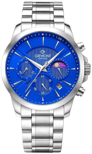 Zegarek Męski Giewont Chronograph Sapphire Srebrno Niebieski GW9460-B3