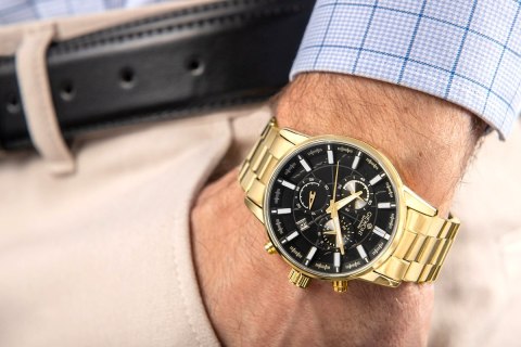 Zegarek Męski Giewont Chronograph Sapphire Złoto Czarny GW4580-B4